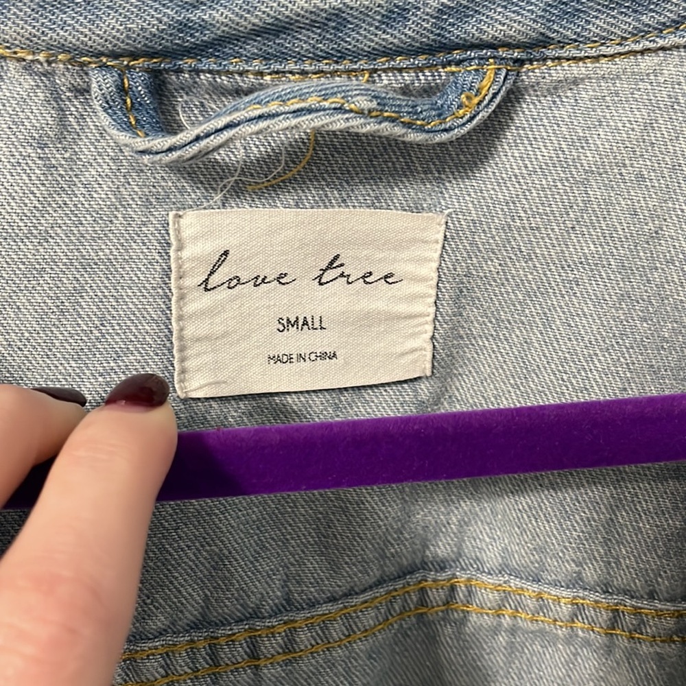 Love Tree Distressed Denim Jacket - Picture 3 of 3